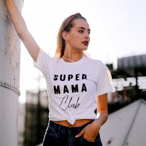 No Fashion Deadlines Tops - Super Mama Club White T-Shirt